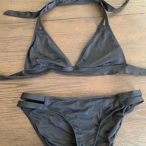 black bikini with cutouts